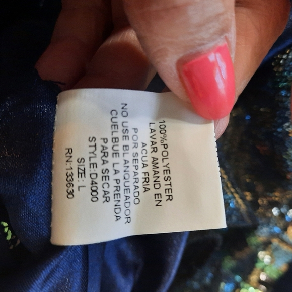 NWT Dani Collection Elegant Blue and Multicolor Women's Dress Size L - Picture 5 of 13